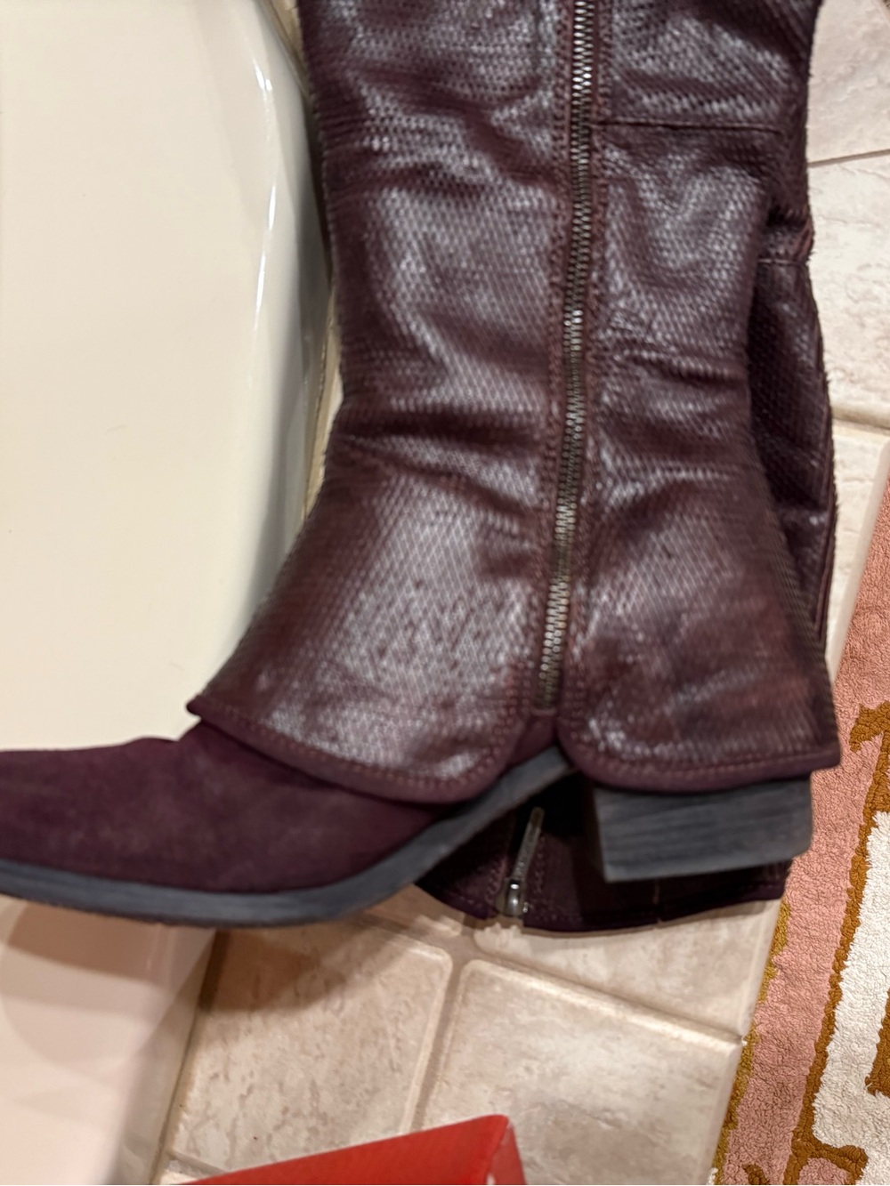 Donald J. Pliner Chianti/Burgundy Knee-High Leather Boots - Picture 7 of 13